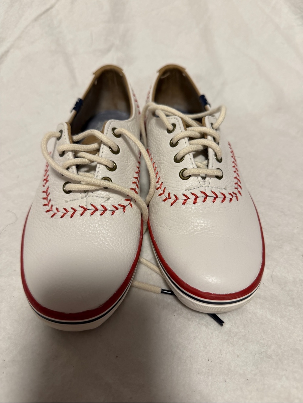 Keds champion pennant White Baseball-Style Lace-Up Shoes size 5